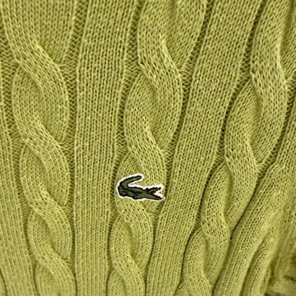 Lacoste Green Cable Knit Sweater - Crew Neck - Picture 4 of 4